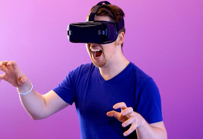 Man with VR Headset on